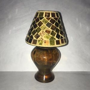 Mosaic TeaLight Mini Lamp - 6” Brown